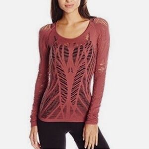 Distressed Burgundy Alo Long Sleeve Top